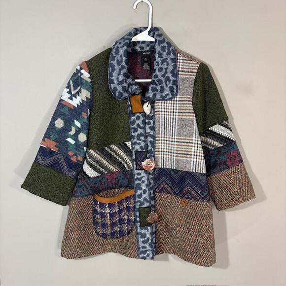 Ali Miles Jackets & Blazers - Ali Miles Jacket Womens Petite Small Multicolor Patchwork Paisley Boho Art